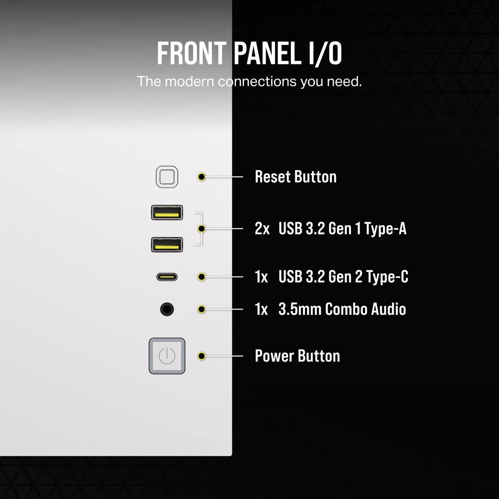 Corsair 2500D Airflow - MicroATX Mini Tower Caser in White