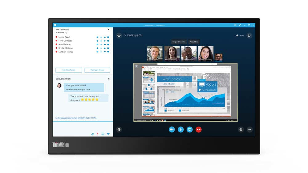 Lenovo ThinkVision M14 - 35.6 cm (14") - 1920 x 1080 pixels Full HD Monitor