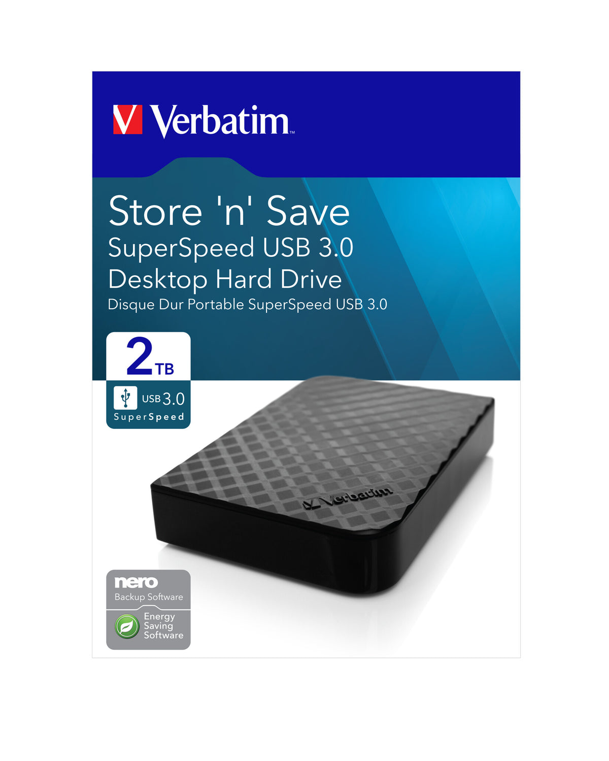 Verbatim Store 'n' Save USB 3.0 External hard drive in Black - 2 TB