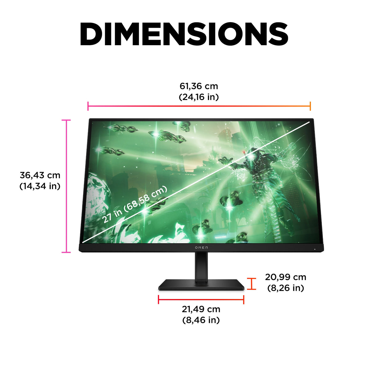 HP OMEN - 68.6 cm (27") - 2560 x 1440 pixels Quad HD Gaming Monitor