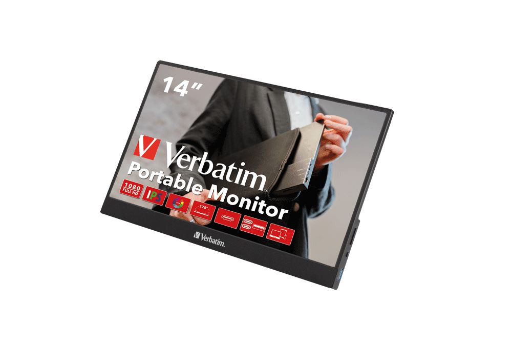 Verbatim 49590 computer monitor 35.6 cm (14") 1920 x 1080 pixels Full HD Black