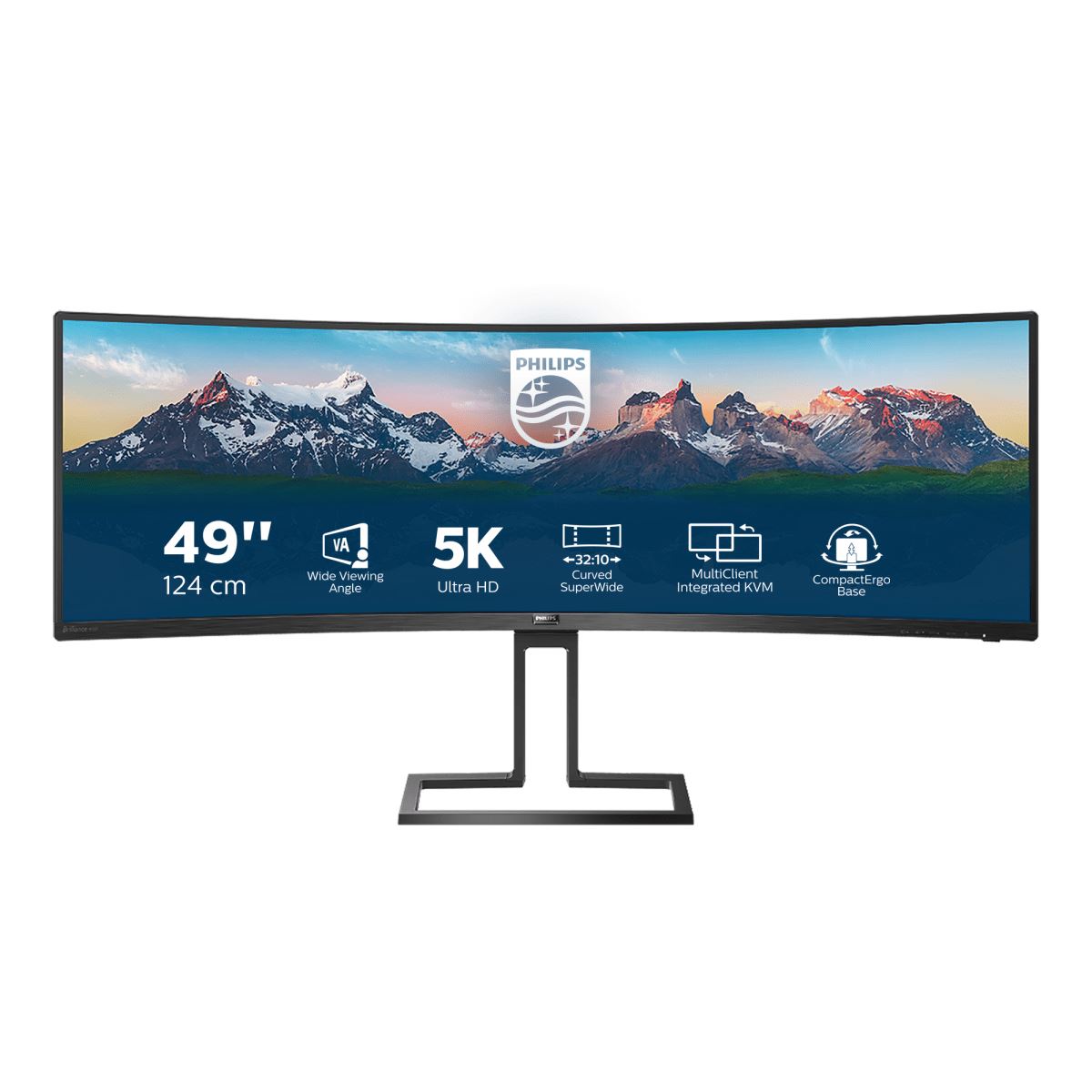 Philips 498P9/00 Computer Monitor 124 cm (48.8") 5120 x 1440 pixels LCD Black