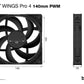 be quiet! SILENT WINGS PRO 4 - Computer Case Fan in Black - 140mm