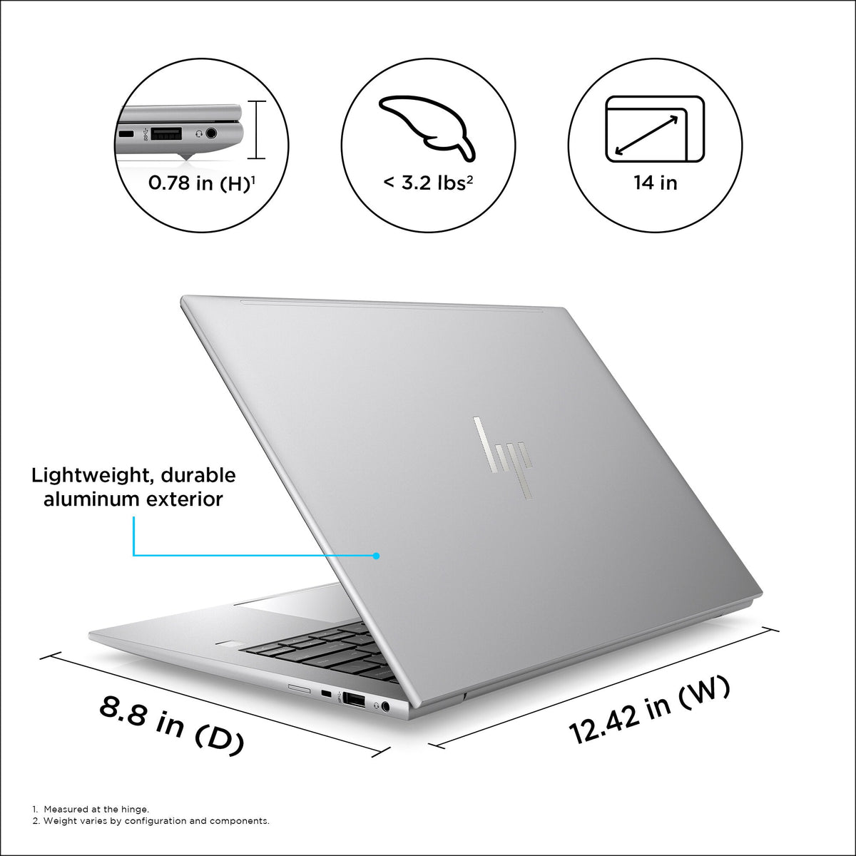 HP ZBook Firefly 14 G10 Laptop - 35.6 cm (14") - Intel® Core™ i7-1355U - 32 GB DDR5-SDRAM - 1 TB SSD - NVIDIA RTX A500 - Wi-Fi 6E - Windows 11 Pro - Silver