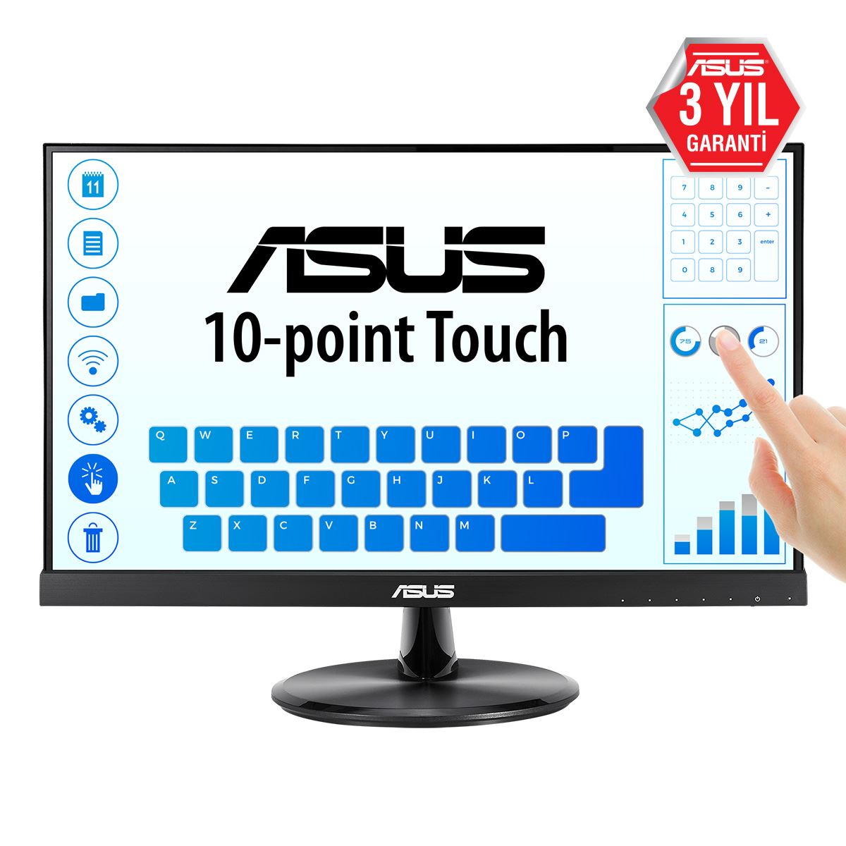 ASUS VT229H computer monitor 54.6 cm (21.5") 1920 x 1080 pixels Full HD LED Touchscreen Black