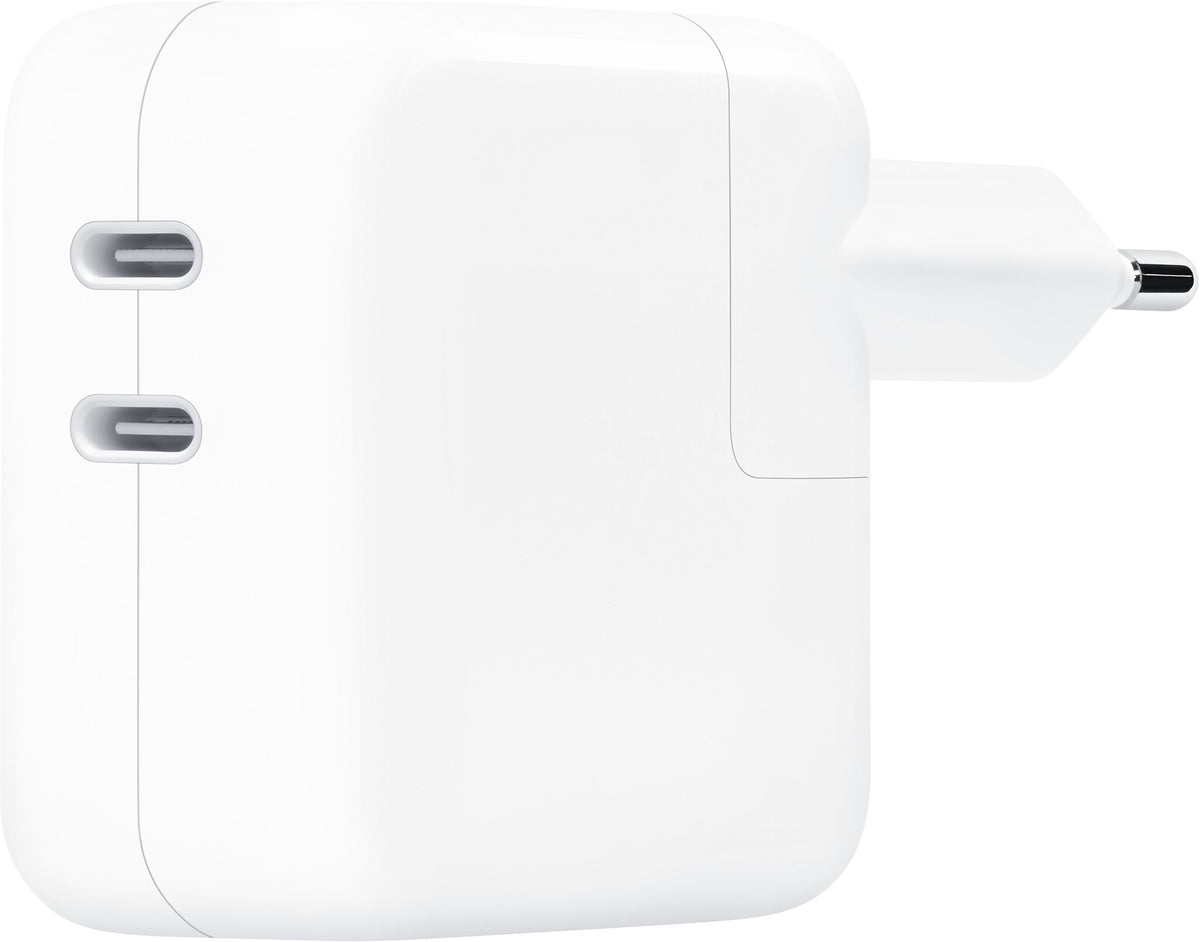Apple 35W Dual USB-C Port Power Adapter Plug in White - EU Plug