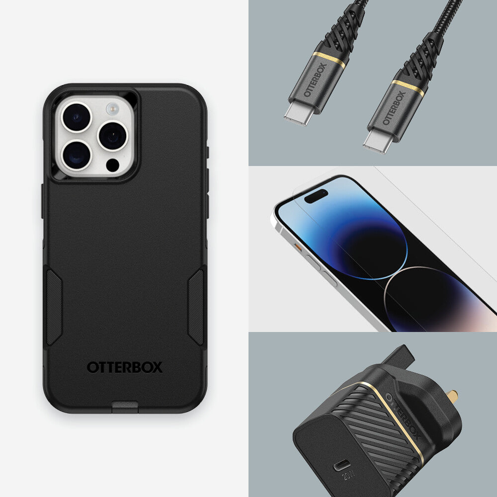 OtterBox Commuter Series for iPhone 15 Pro Max in Black