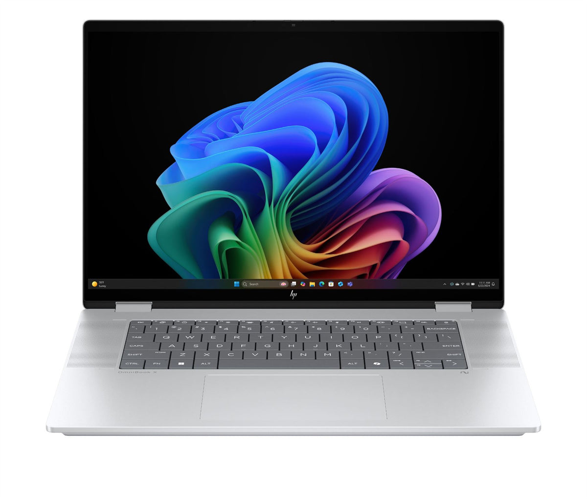 HP OmniBook X Flip 2-in-1 Laptop Next Gen AI 16-as0013nax Copilot+ PC Intel Core Ultra 7 256V 40.6 cm (16") Touchscreen 2K 16 GB LPDDR5x-SDRAM 1 TB SSD Wi-Fi 6E (802.11ax) Windows 11 Home Silver