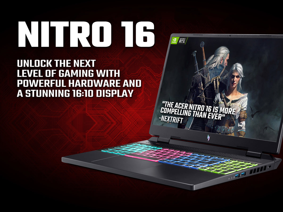 Acer Nitro 16 AN16-41 Gaming Laptop - 40.6 cm (16") - AMD Ryzen 7 7735HS - 16 GB DDR5-SDRAM - 1TB SSD - NVIDIA GeForce RTX 4060 - Windows 11 - Black