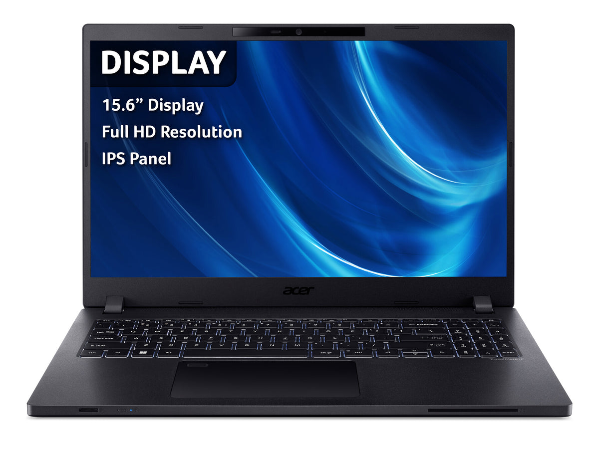 Acer TravelMate P2 Laptop - 39.6 cm (15.6") - Intel® Core™ i3-1215U - 8 GB DDR4-SDRAM - 256 GB SSD - Wi-Fi 6 - Windows 11 Pro - Black