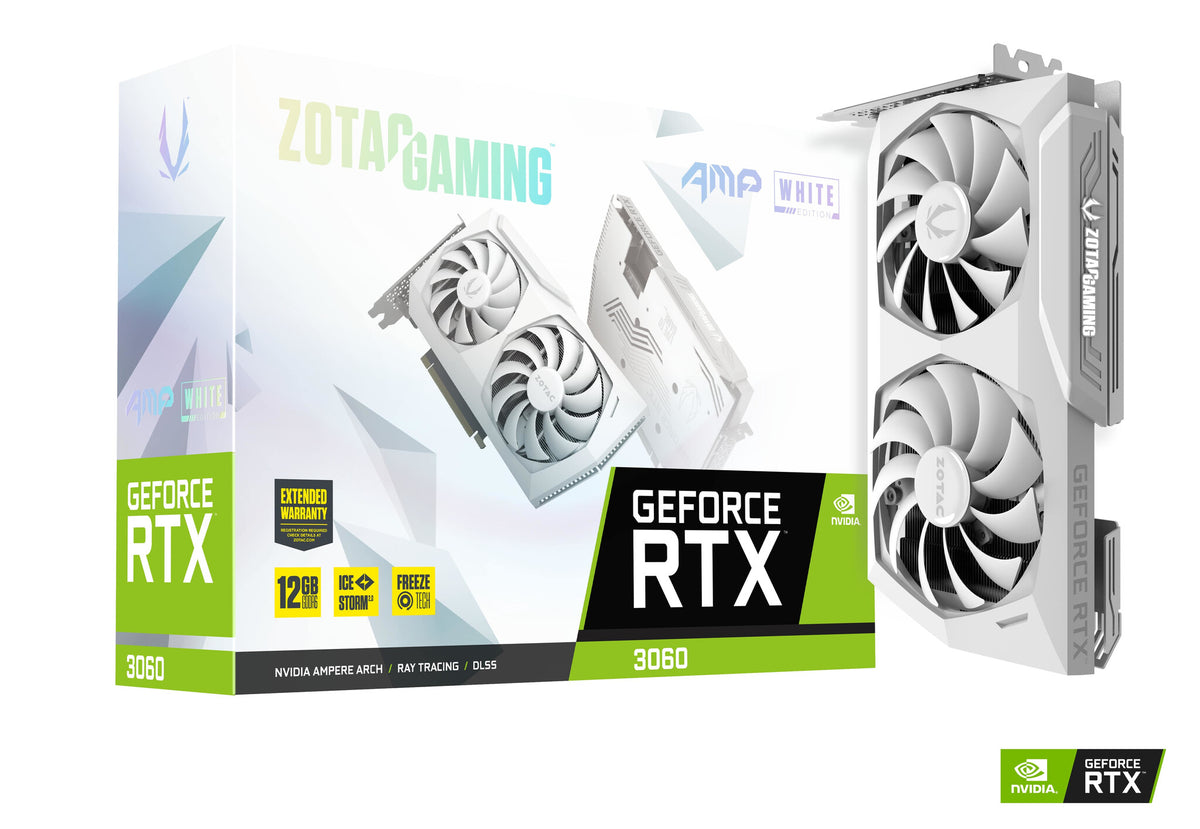 Zotac GAMING AMP "White Edition" - NVIDIA 12 GB GDDR6 GeForce RTX 3060 graphics card