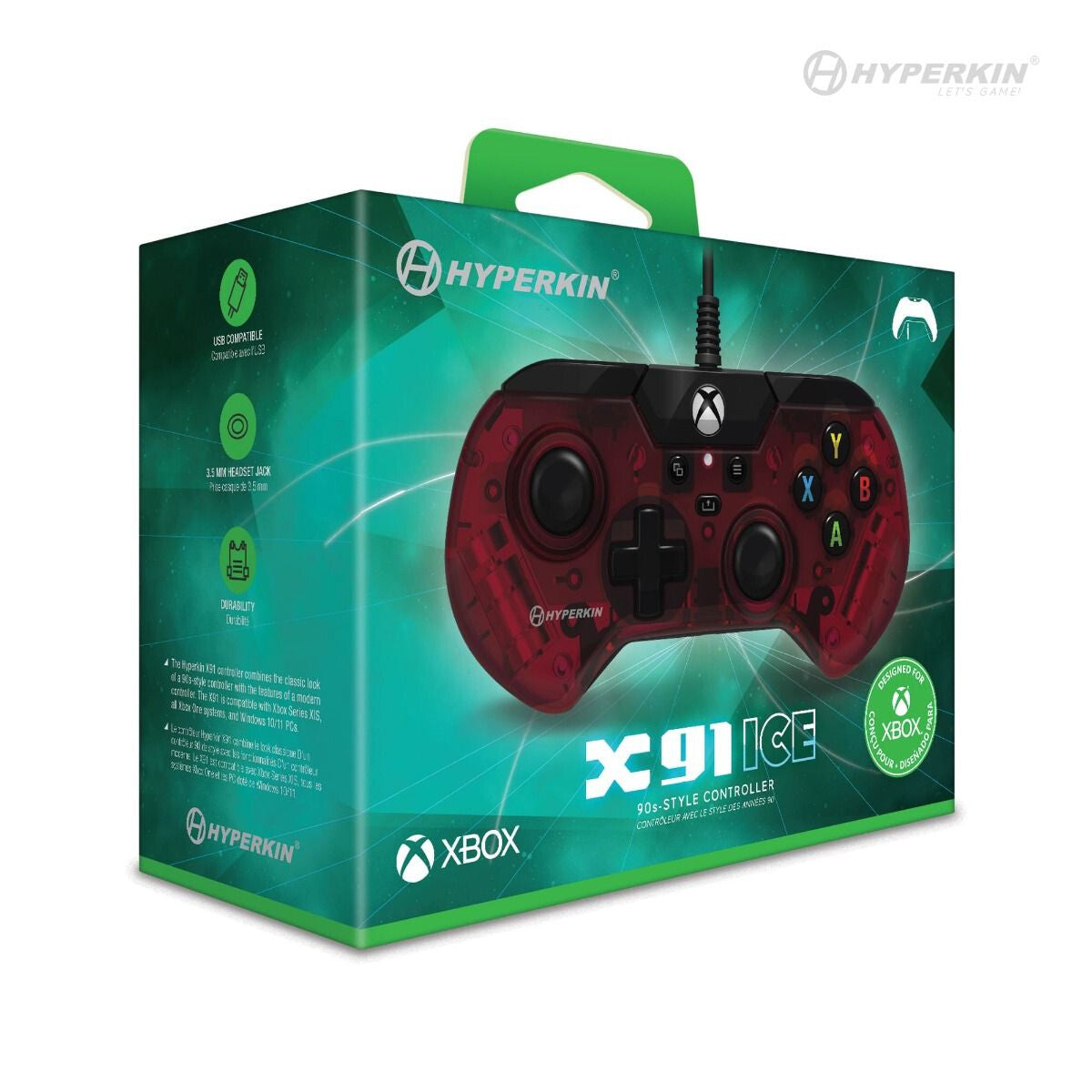 Hyperkin X91 Ice - USB Gamepad for PC / Series X|S in Red