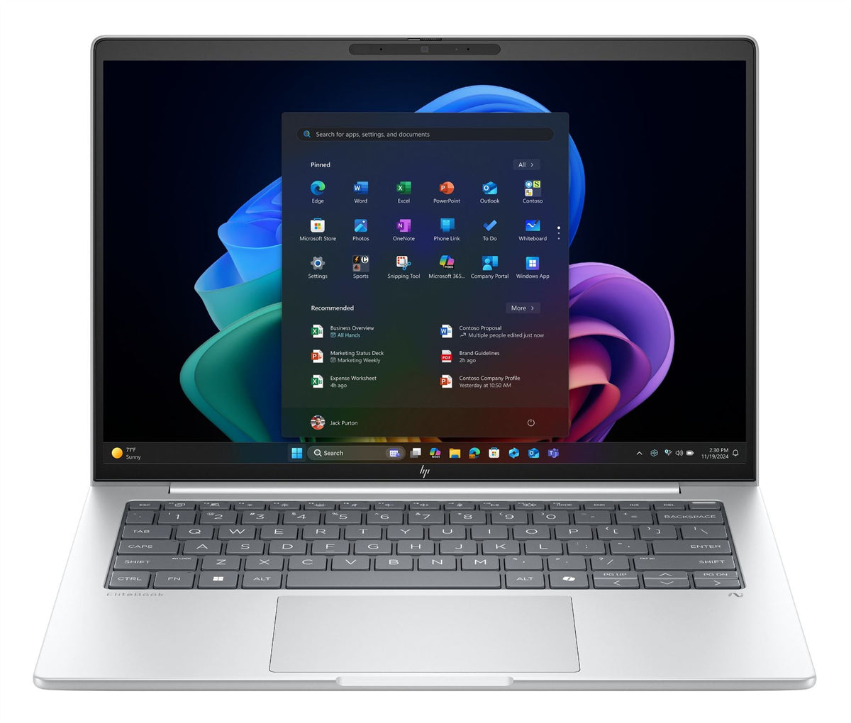 HP EliteBook 8 G1a Next Gen AI PC Wolf Pro Security Edition Copilot+ PC AMD Ryzen AI 7 350 Laptop 35.6 cm (14") WUXGA 24 GB DDR5-SDRAM 512 GB SSD Wi-Fi 6E (802.11ax) Windows 11 Pro Silver
