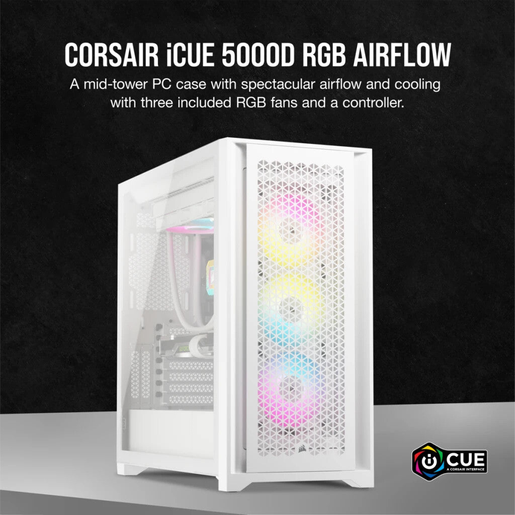 Corsair iCUE 5000D RGB Airflow Midi Tower in White