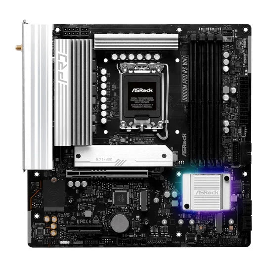 Asrock B860M Pro RS WiFi micro ATX motherboard - Intel B860 LGA 1851