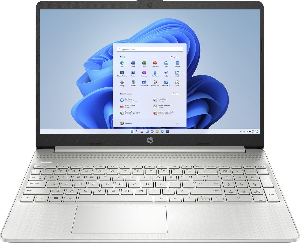 HP 15s-fq2050na Intel® Core™ i3 i3-1115G4 Laptop 39.6 cm (15.6&quot;) Full HD 4 GB DDR4-SDRAM 128 GB SSD Wi-Fi 5 (802.11ac) Windows 11 Home in S mode Silver