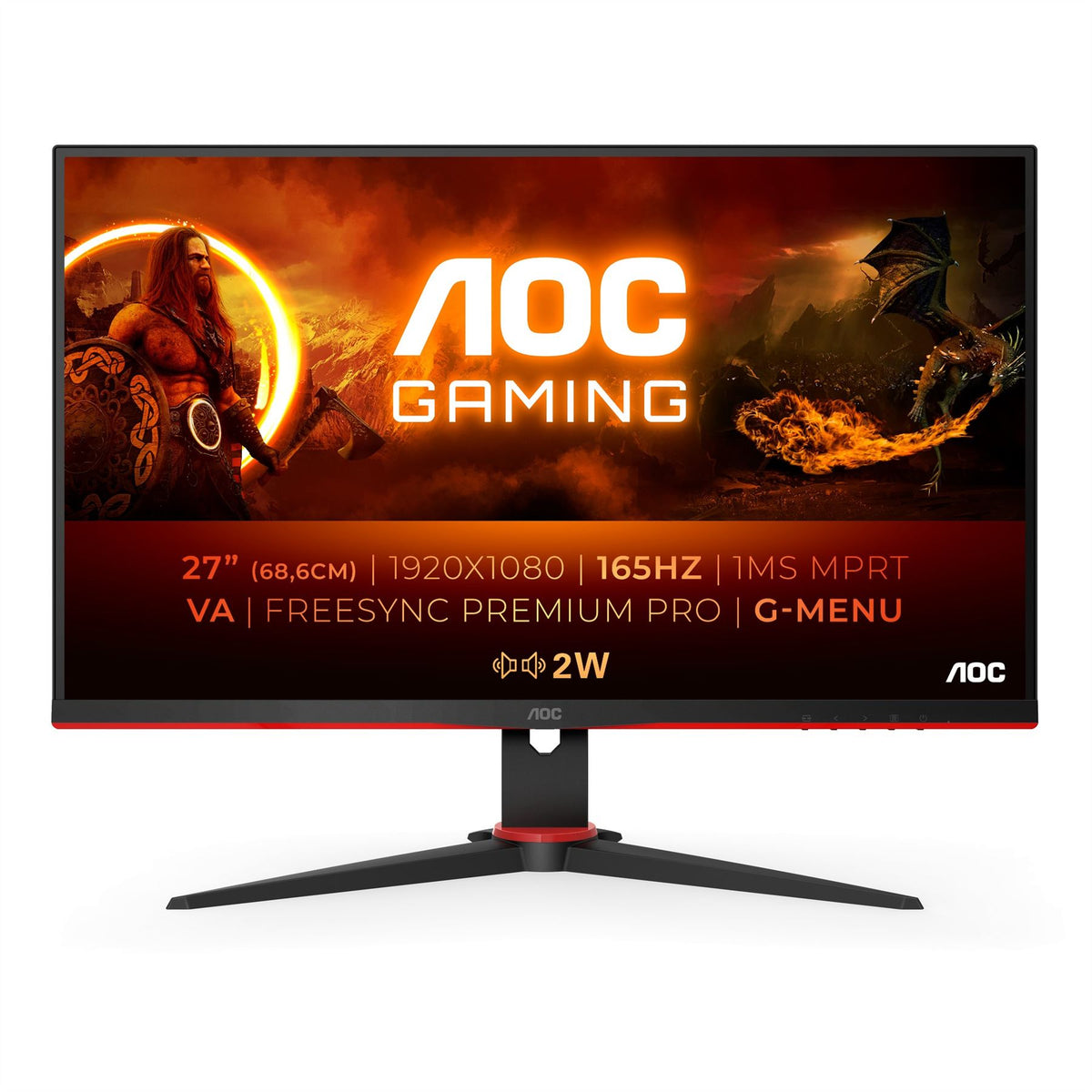 AOC 27G2SAE/BK Computer Monitor 68.6 cm (27") 1920 x 1080 pixels Full HD LED Black, Red