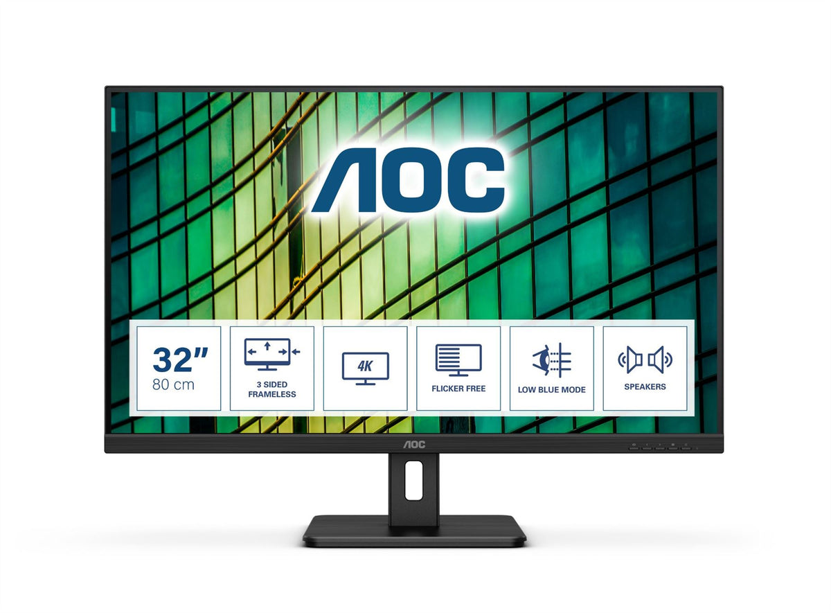 AOC E2 U32E2N LED display 80 cm (31.5") 3840 x 2160 pixels 4K Ultra HD Black Monitor