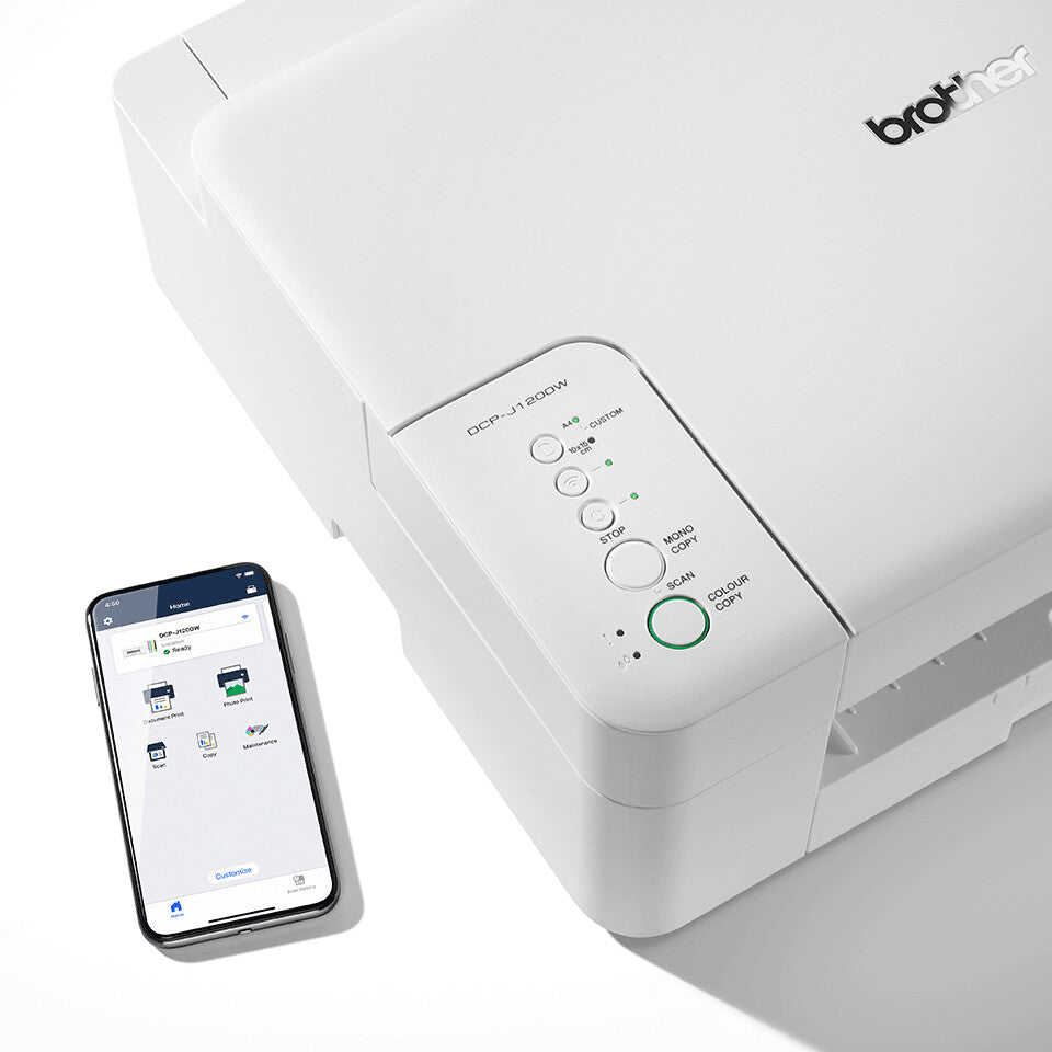 Brother DCP-J1200W - Compact 3-in-1 mobile managed colour inkjet printer