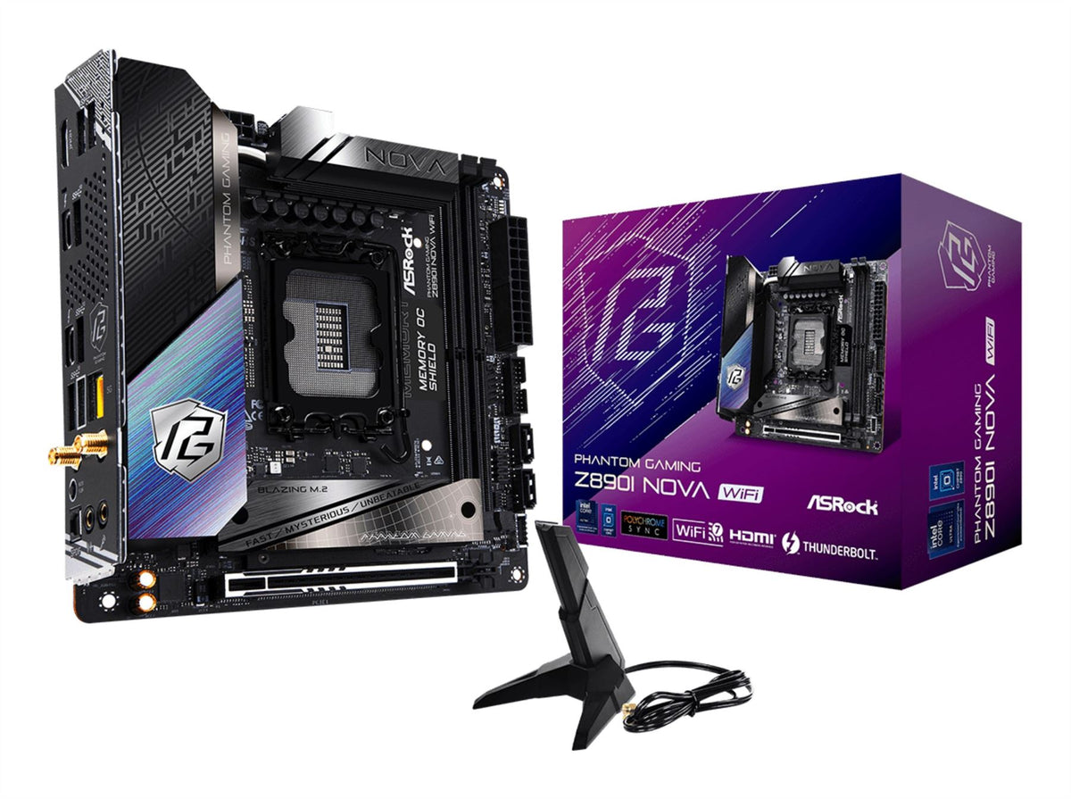Asrock Phantom Gaming Z890I Nova WiFi Intel Z890 LGA 1851 (Socket V1) mini ITX