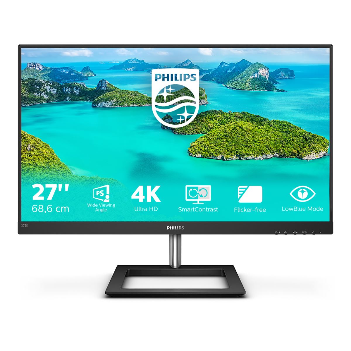 Philips E Line 278E1A/00 Computer Monitor 68.6 cm (27") 3840 x 2160 pixels 4K Ultra HD IPS Black