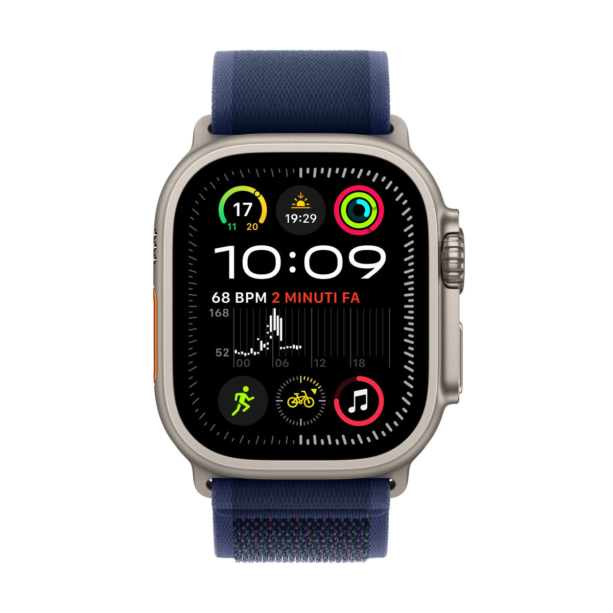 Apple Watch Ultra 2 GPS + Cellular - 49mm Natural Titanium Case with Blue Trail Loop - M/L