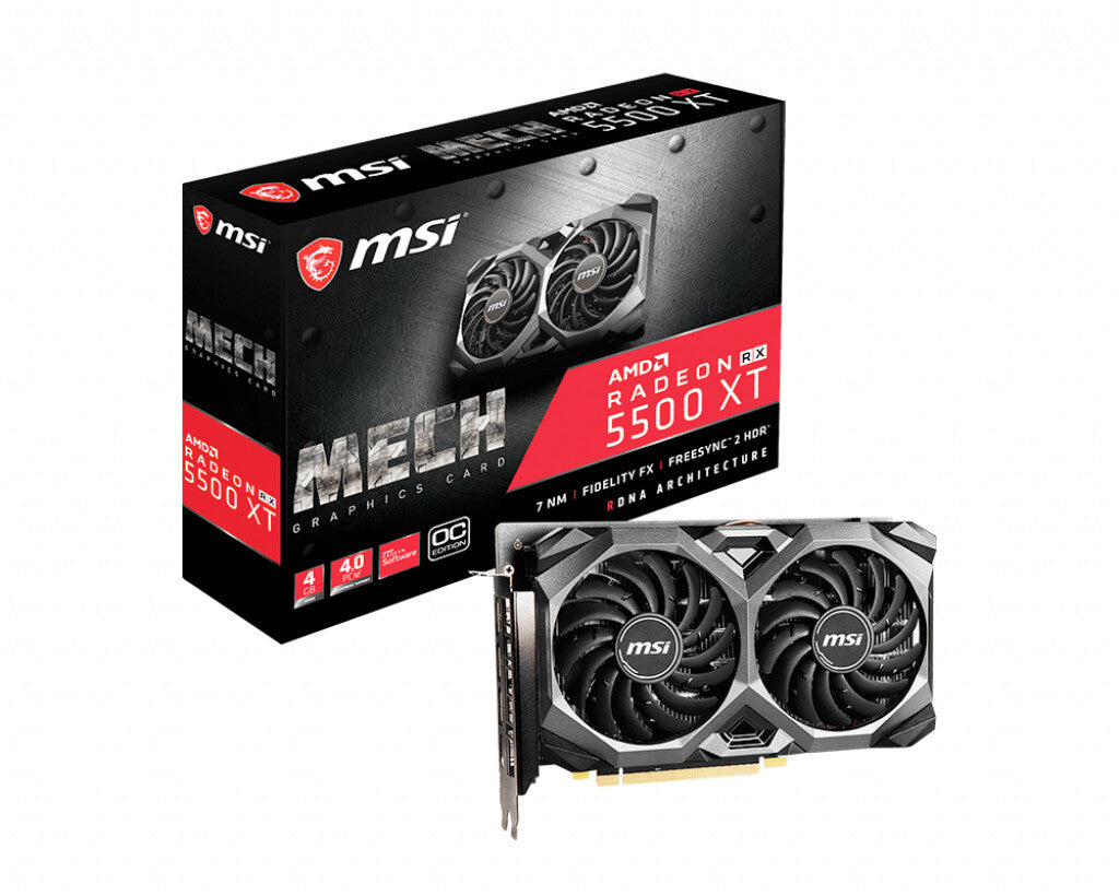 MSI MECH OC - AMD 4 GB GDDR6 Radeon RX 5500 XT graphics card