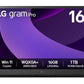 LG Gram Pro Laptop - 40.6 cm (16") - Intel Core Ultra 7 225H - 16 GB LPDDR5x-SDRAM - 1 TB SSD - Wi-Fi 7 - Windows 11 Home - Black