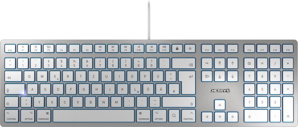 CHERRY KC 6000 SLIM FOR MAC keyboard USB QWERTZ German Silver