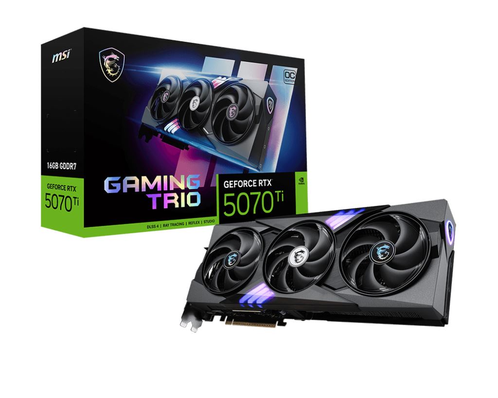 MSI GAMING TRIO OC - NVIDIA 16 GB GDDR7 GeForce RTX 5070 Ti graphics card