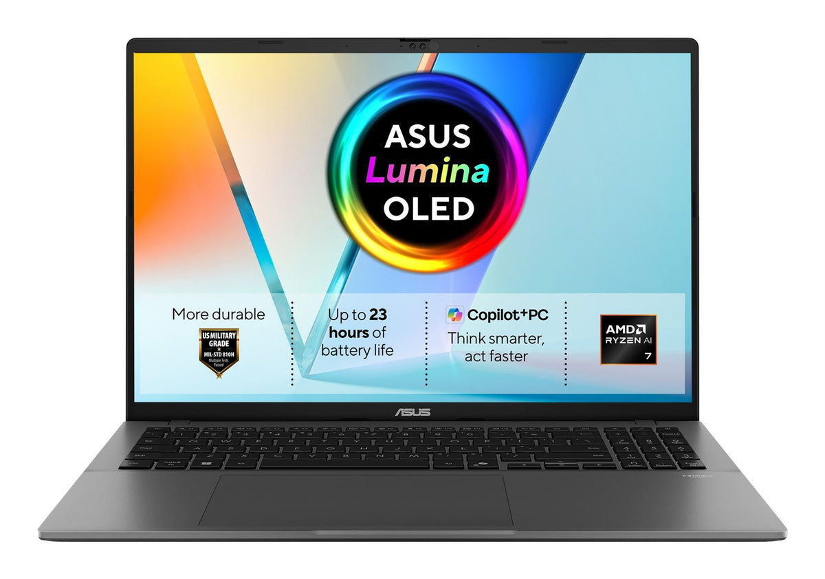 ASUS Vivobook S16 M3607GA-SH011W Copilot+ PC AMD Ryzen AI 7 445 Laptop 40.6 cm (16") WUXGA 16 GB DDR5-SDRAM 512 GB SSD Wi-Fi 6 (802.11ax) Windows 11 Home Grey
