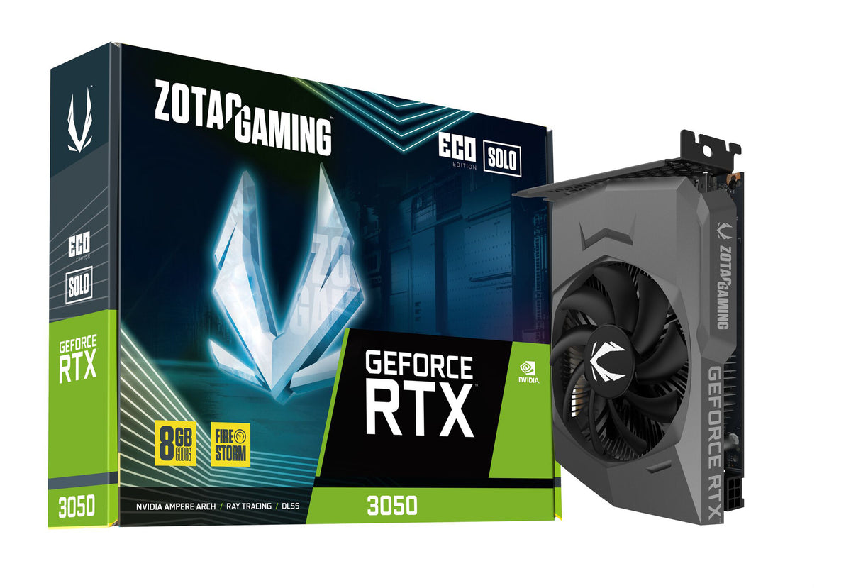 Zotac GAMING Eco Solo - NVIDIA 8 GB GDDR6 GeForce RTX 3050 graphics card