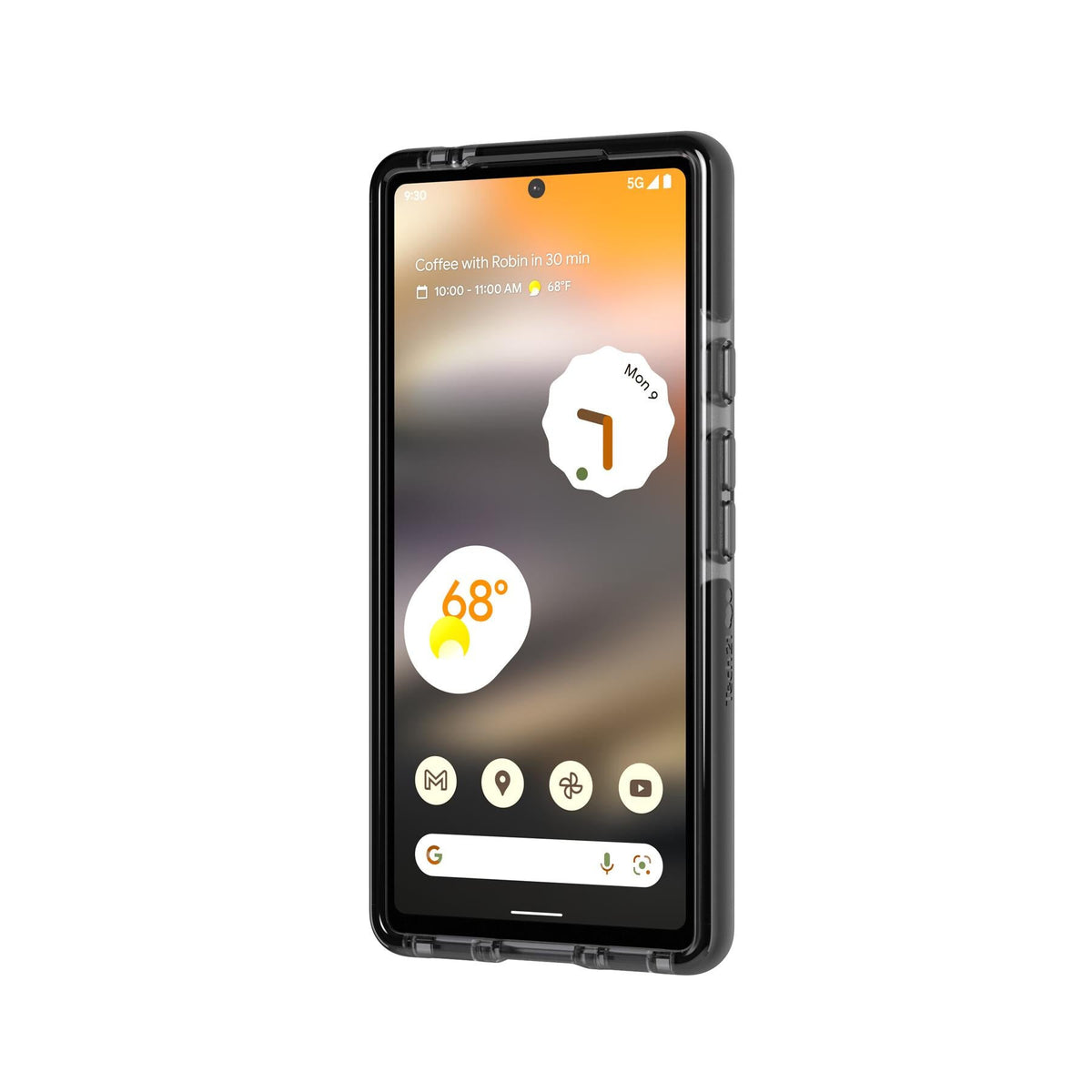 Tech21 Pure Clear for Google Pixel 6a in Smokey Black