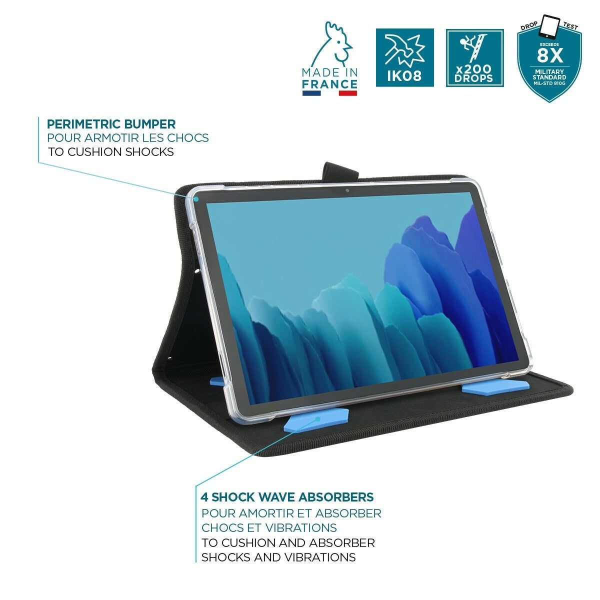 Mobilis Activ Pack Folio Protective Case For Galaxy Tab A9+ in Black