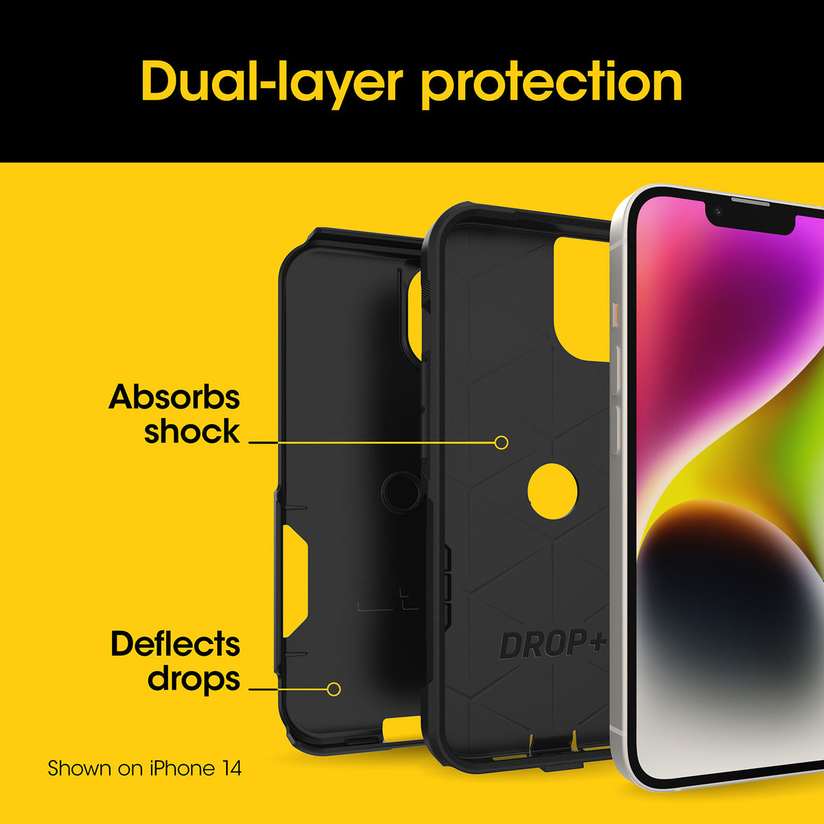 OtterBox Commuter Series for iPhone 15 Pro Max in Black