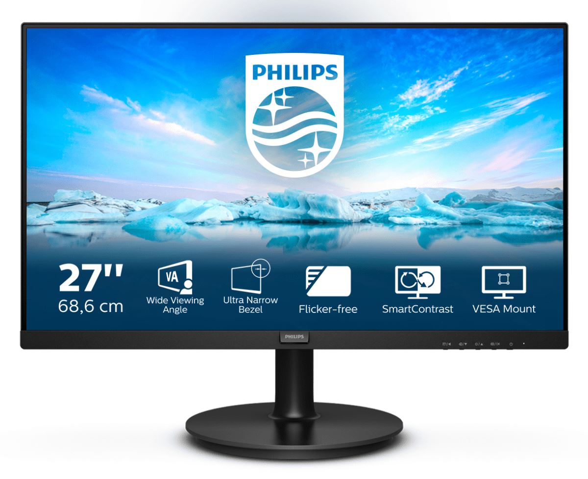 Philips V Line 271V8LA/00 LED display 68.6 cm (27") 1920 x 1080 pixels Full HD Black Monitor