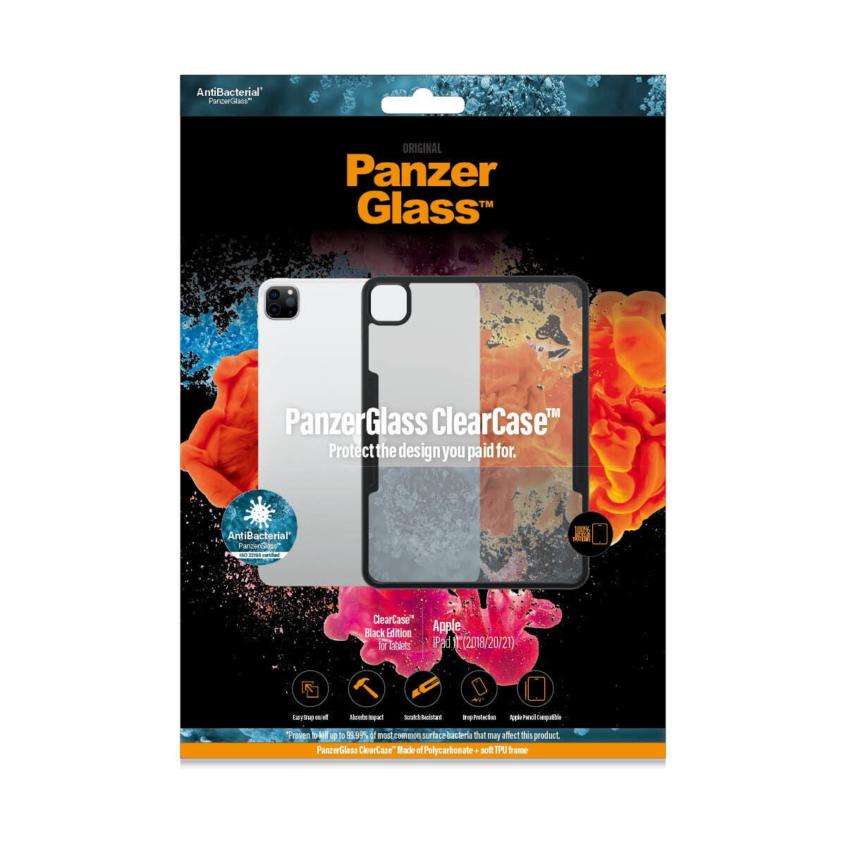 PanzerGlass ® ClearCase™ for 11" iPad in Black / Transparent