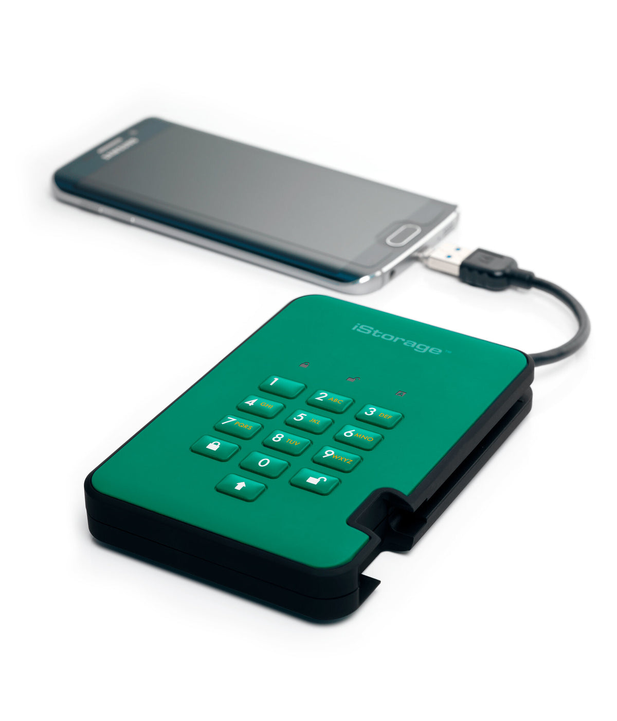 iStorage diskAshur2 - Secure Encrypted External hard drive in Green - 5 TB