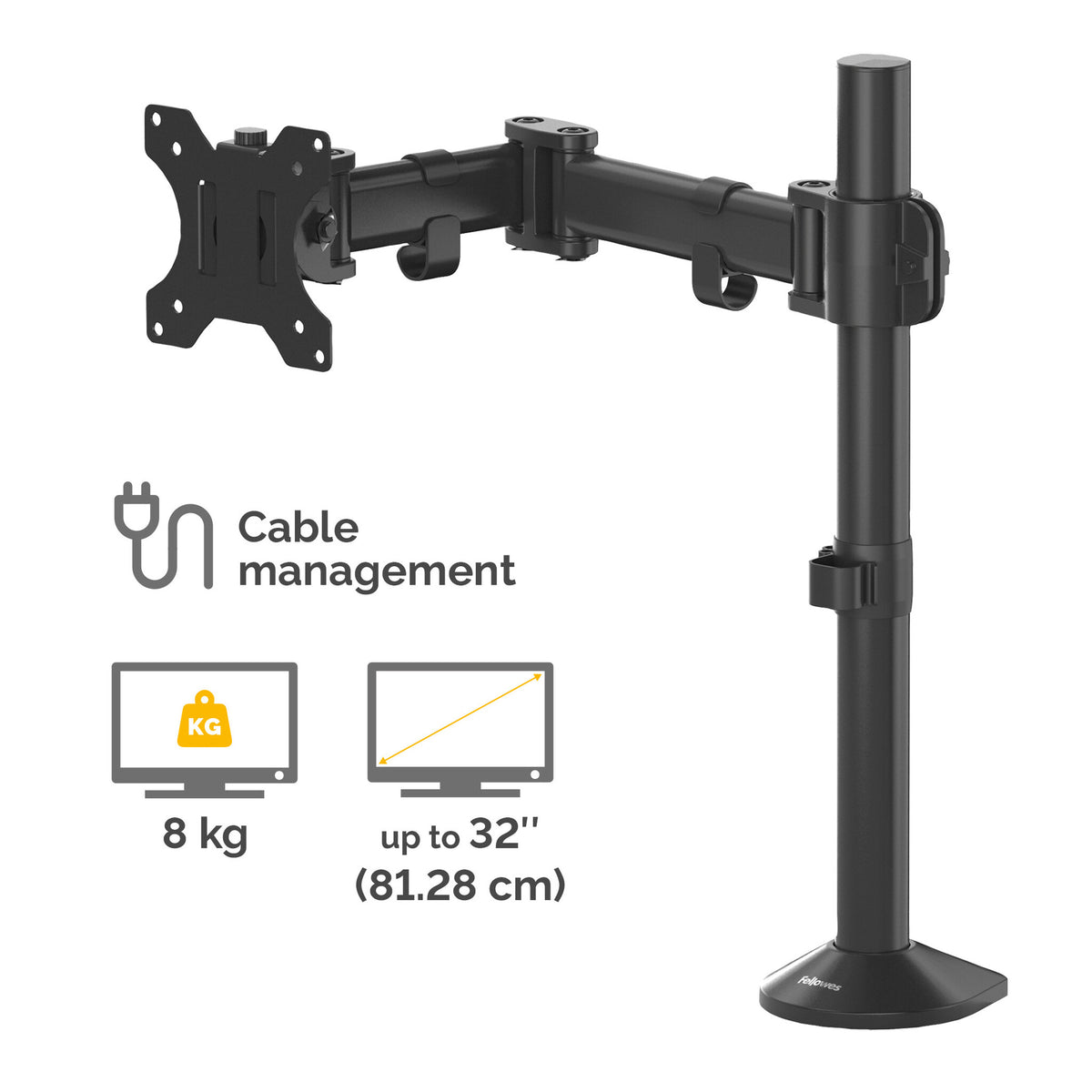 Fellowes Reflex Monitor Arm - 8502501 - Desk monitor mount for upto 81.3 cm (32")