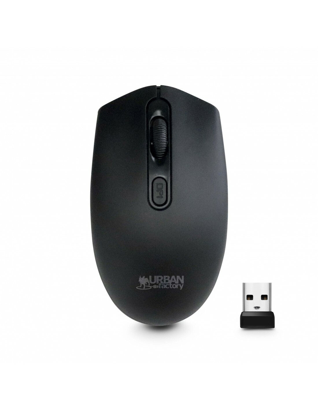 Urban Factory FREE - Ambidextrous RF Wireless Optical Mouse in Black - 1,600 DPI