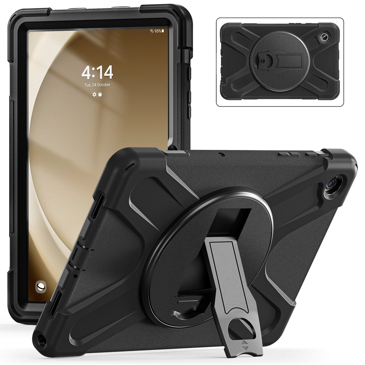 Techair Rugged Case for Galaxy Tab A9+ in Black