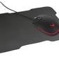 Varr VSETMPX5 Gaming Mouse and Mousepad Set - Wired USB-A Optical LED backlit Mouse in Black/Red - 3,200 DPI