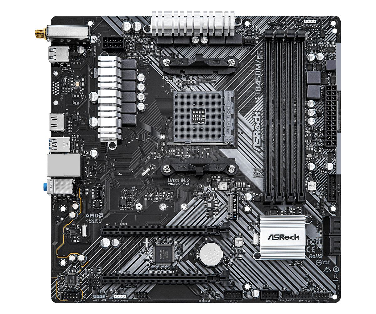 Asrock B450M/ac R2.0 AMD B450 Socket AM4 micro ATX