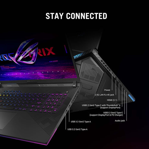 ASUS ROG Strix SCAR 18 Laptop - 45.7 cm (18") - Intel® Core™ i9-14900HX - 32 GB DDR5-SDRAM - 2 TB SSD - NVIDIA GeForce RTX 4090 - Wi-Fi 6E - Windows 11 Home - Black