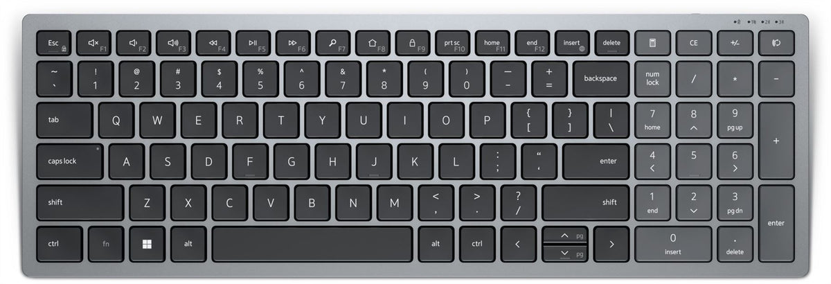 DELL KB740 keyboard RF Wireless + Bluetooth AZERTY French Grey, Black