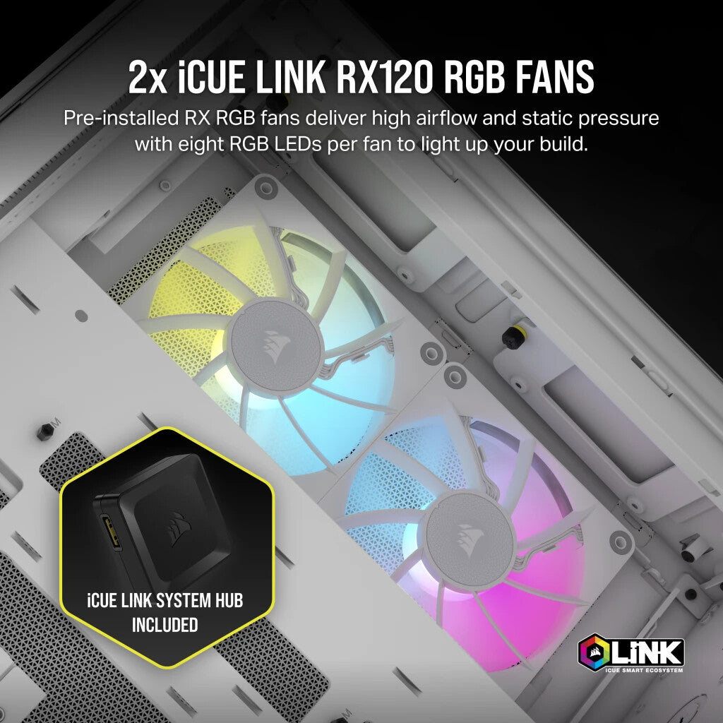 Corsair iCUE LINK 2500X RGB - Micro ATX Mid Tower Case in White