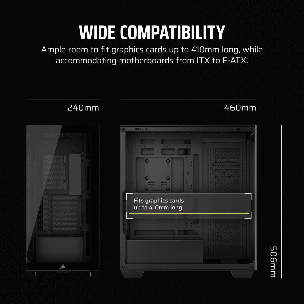 Corsair 3500X - EATX Mid Tower Case in Black