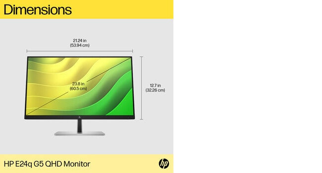 HP E24Q G5 - 60.5 cm (23.8") - 2560 x 1440 pixels QHD Monitor