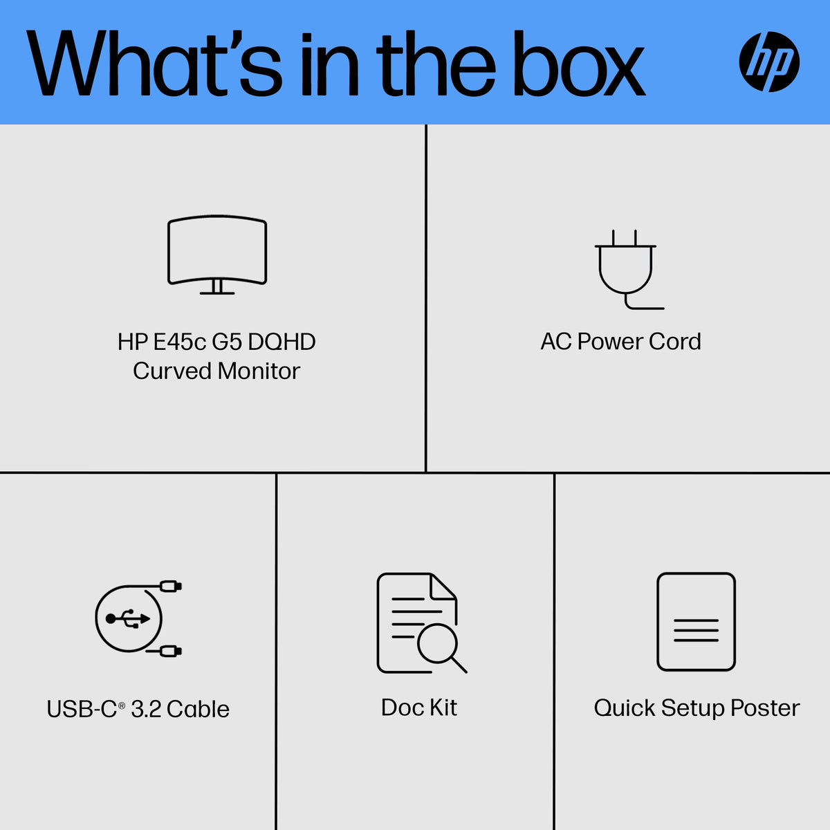HP E45c G5 DQHD Curved Monitor