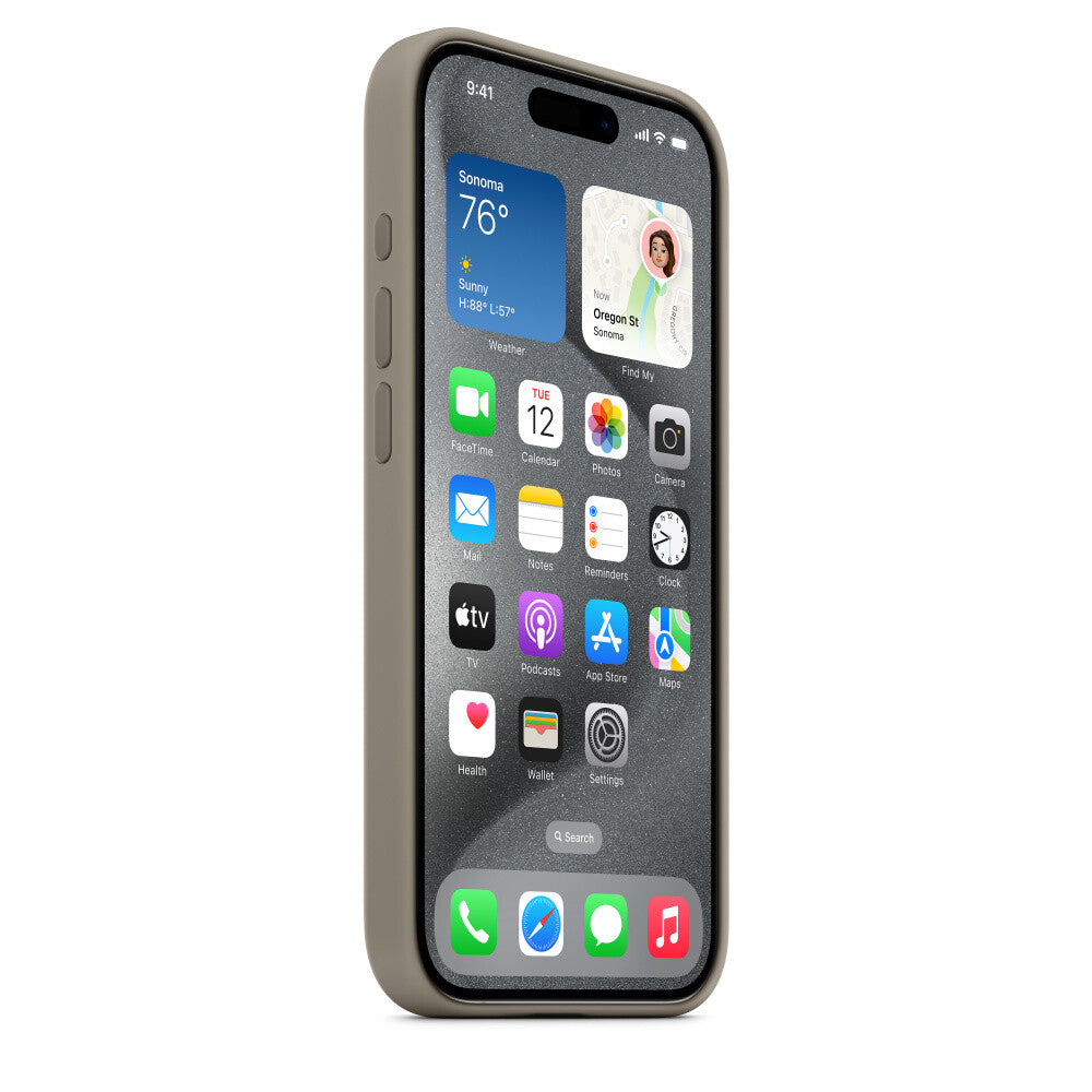 Apple mobile phone silicone case with MagSafe for iPhone 15 Pro in Grey